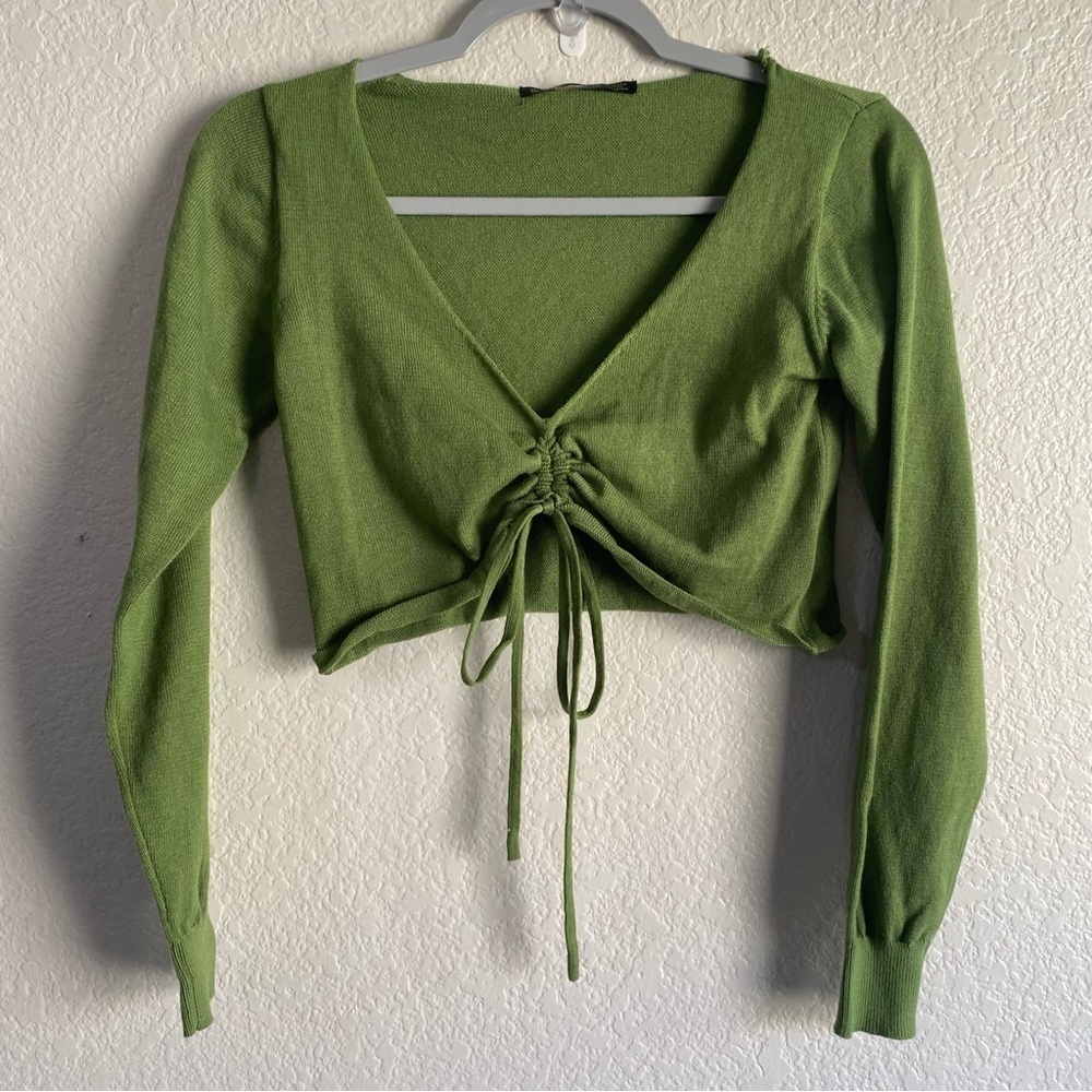 Hesperus Green Rushed Long Sleeve Top NWOT